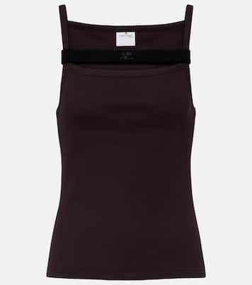 Ribbed-knit cotton tank top | Courrèges