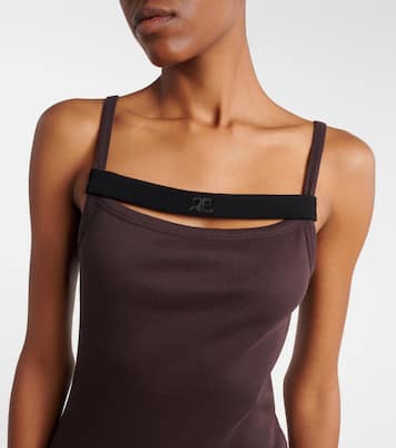 Ribbed-knit cotton tank top | Courrèges