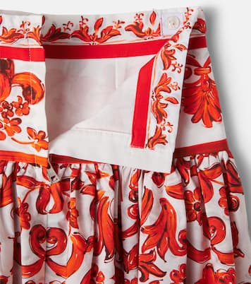 Falda Majolica de popelín de algodón | Dolce&Gabbana Kids