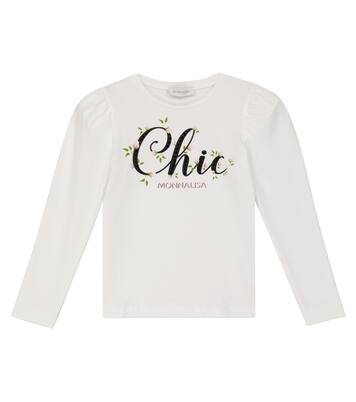 Embellished stretch-cotton top | Monnalisa