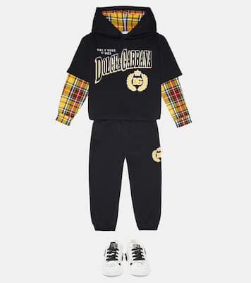 Logo embellished leather sneakers | Dolce&Gabbana Kids