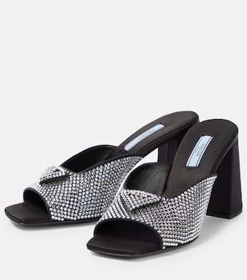 Embellished satin sandals | Prada