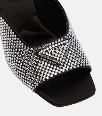 Embellished satin sandals | Prada