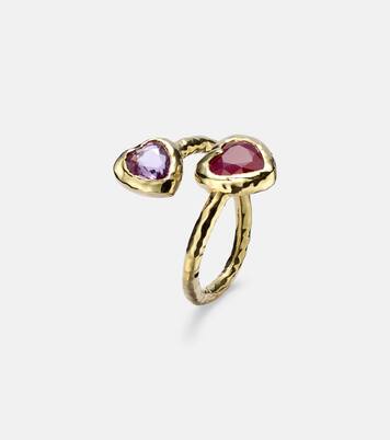 Ring Moi and Toi aus 18kt Gelbgold mit Saphir und Rubin | Octavia Elizabeth