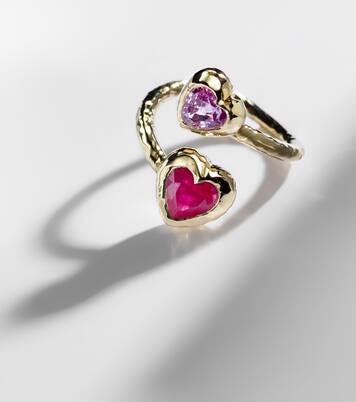 Ring Moi and Toi aus 18kt Gelbgold mit Saphir und Rubin | Octavia Elizabeth