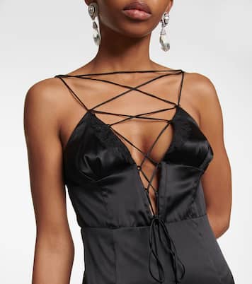 Robe longue en soie mélangée | Alessandra Rich