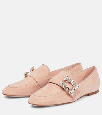 Loafers Mini Broche aus Veloursleder | Roger Vivier