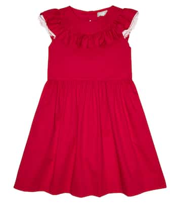 Ruffle-trimmed cotton-blend dress | Il Gufo