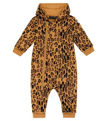 Baby leopard-print cotton onesie | Mini Rodini