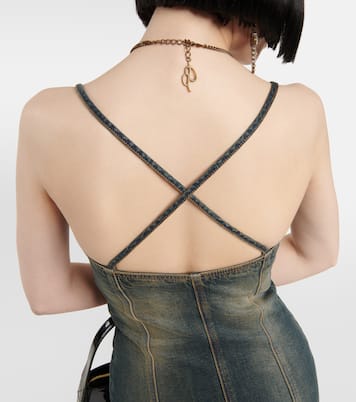 Abito lungo in denim con decorazione | Blumarine