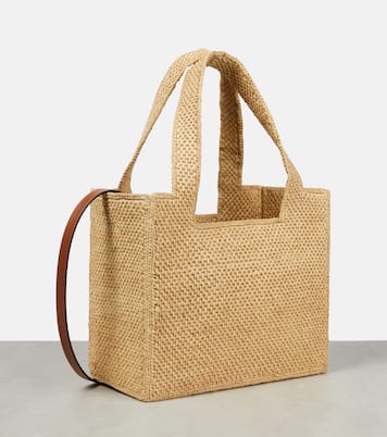 Tote Medium Paula's Ibiza de rafia con logo | Loewe