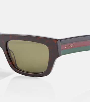 Web Stripe rectangular sunglasses | Gucci