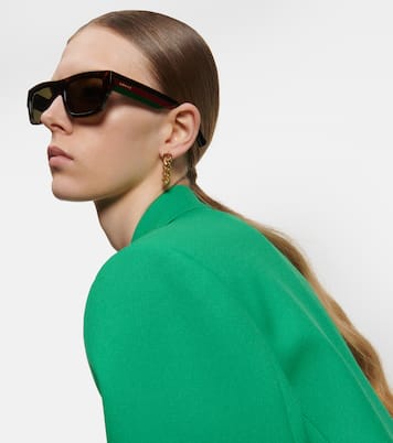 Web Stripe rectangular sunglasses | Gucci