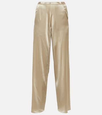 Pantalon droit en satin de soie | Christopher Esber