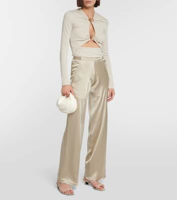 Pantalon droit en satin de soie | Christopher Esber