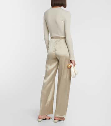Pantalon droit en satin de soie | Christopher Esber