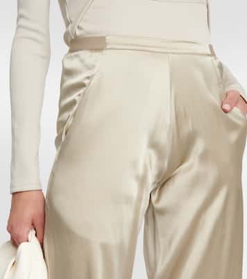 Pantalon droit en satin de soie | Christopher Esber