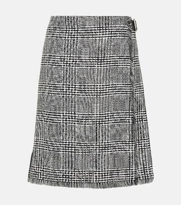 Houndstooth high-rise wrap skirt | Burberry
