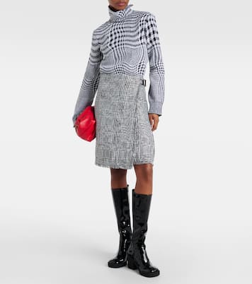 Houndstooth high-rise wrap skirt | Burberry