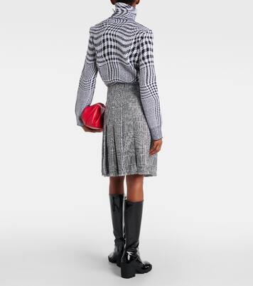 Houndstooth high-rise wrap skirt | Burberry