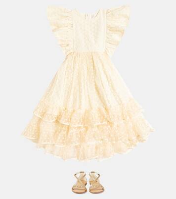 Embroidered ruffled tulle dress | Petite Amalie  