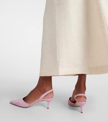 Poligleto 50 suede slingback pumps | Manolo Blahnik