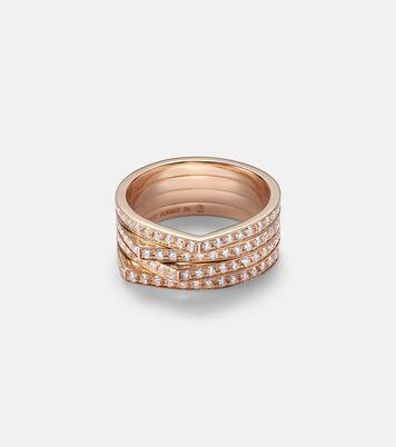 Anello Antifer 4 Rows in oro rosa 18kt con diamanti | Repossi