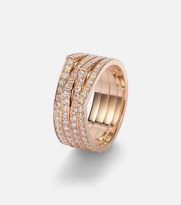 Anello Antifer 4 Rows in oro rosa 18kt con diamanti | Repossi