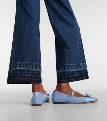 Mary-Jane-Ballerinas Romance Bow aus Lackleder | Valentino Garavani