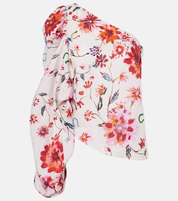 One-Shoulder-Top Floral Ease aus Leinen | Dorothee Schumacher