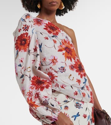 One-Shoulder-Top Floral Ease aus Leinen | Dorothee Schumacher