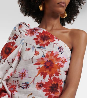 One-Shoulder-Top Floral Ease aus Leinen | Dorothee Schumacher