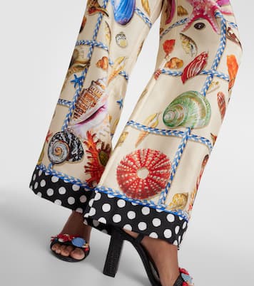 Bedruckte Palazzo-Hose Capri aus Seidensatin | Dolce&Gabbana