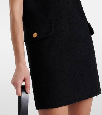 Cotton-blend tweed shift dress | Versace