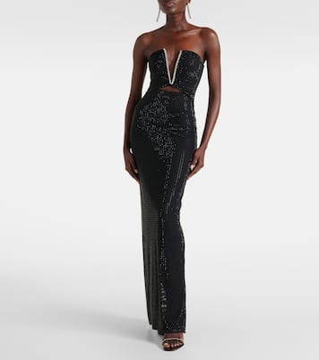 Embellished strapless gown | Self-Portrait