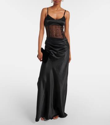 Dunya draped silk satin gown | SIR