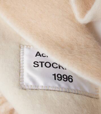 Logo fringed alpaca and wool-blend scarf | Acne Studios
