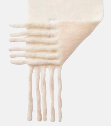 Logo fringed alpaca and wool-blend scarf | Acne Studios