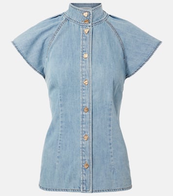 Camisa Crush Flutter Sleeve en denim | Zimmermann