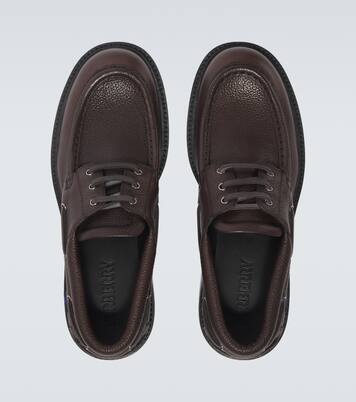 Leather boat shoes | Burberry