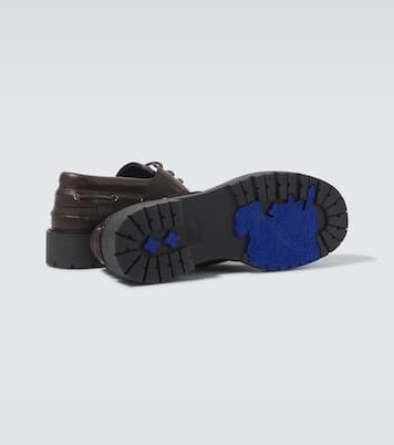 Leather boat shoes | Burberry