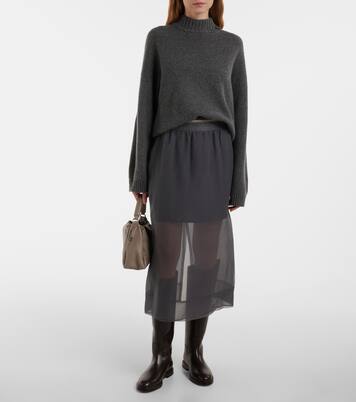 Midirock aus Seide | Brunello Cucinelli