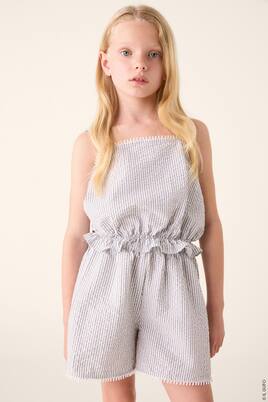 Cotton top and shorts set | Il Gufo