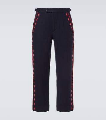 Pantaloni regular Carroll in lana con ricamo | Bode