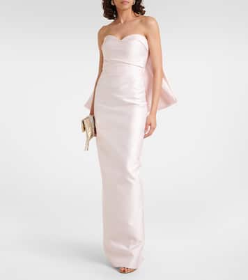Robe longue en satin | Monique Lhuillier
