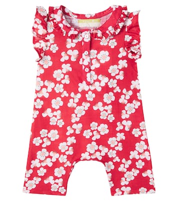 Baby floral ruffled cotton playsuit  | Fábula