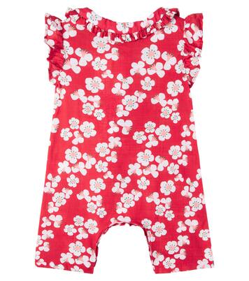 Baby floral ruffled cotton playsuit  | Fábula