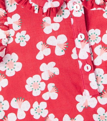 Baby floral ruffled cotton playsuit  | Fábula