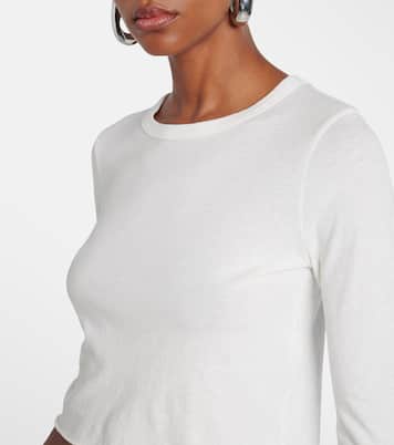 Cropped cotton jersey T-shirt | Slvrlake