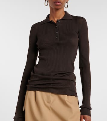 Ribbed-knit wool polo shirt | Moncler